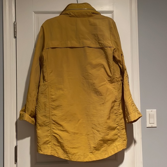 Mustard Colored Cinched Waist Rain Coat - Picture 7 of 11